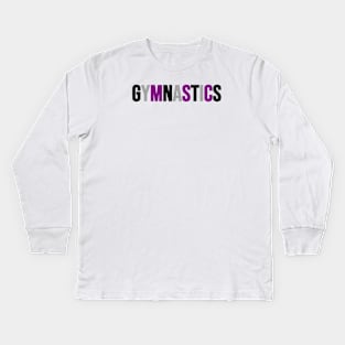 GYMNASTICS (Asexual/Demisexual Colors, No White Text) Kids Long Sleeve T-Shirt